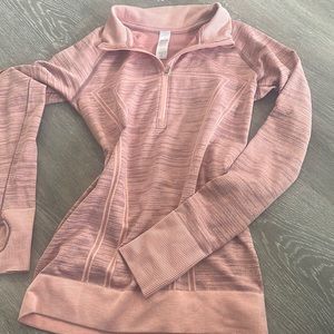 iviva (by lululemon) pink half-zip athletic long sleeve